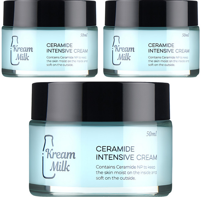 크림밀크 세라마이드 고보습 주름개선 피부장벽 강화 인텐시브 크림, 3개, 50ml