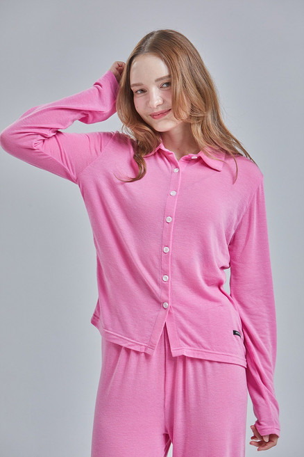 폴앤안나 뉴본 텐셀 가디건 핑크