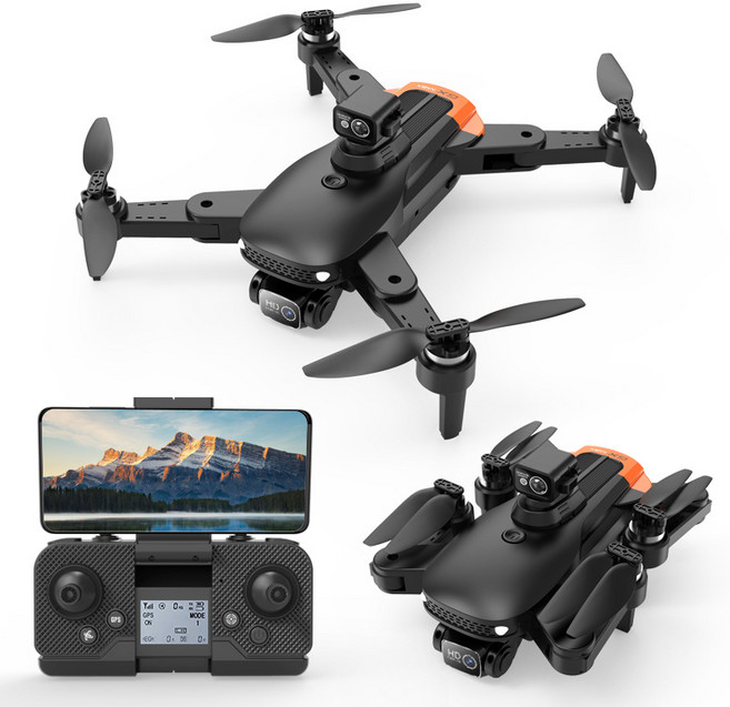 GPS空拍機 1000米遙控距離 一鍵返航 五級抗風 360度避障 免註冊 實拍影片 無人機, 黑色，一顆電池, 1套