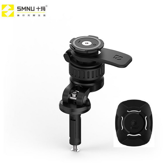 SMNU 라이더굿즈 쿼드락 스타일 가드댐퍼 퀵그립 오토바이 자전거 핸드폰거치대, 1개, 블랙,포크스템용