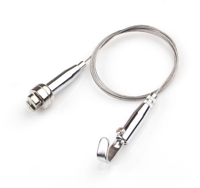 원터치 천장 레일용 기본형 소 실버 와이어 액자걸이, 와이어 2m, 1개