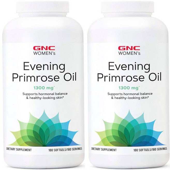 GNC 우먼스 이브닝 프림로즈 오일 1300mg 소프트젤, 2개, 180정
