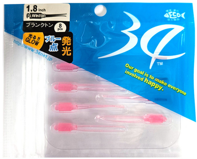 34 써티포 플랑크톤 1.8인치 아징웜 볼락웜 전갱이 메바루, 피치스쿼시(483758), 1개