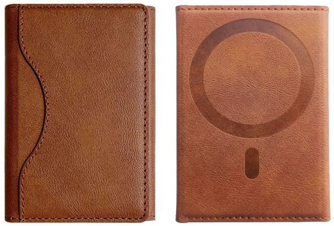 와이피 맥세이프 호환 초강력 N52자석 가죽 휴대폰 카드지갑 3단 접이식, 1개, 블라운