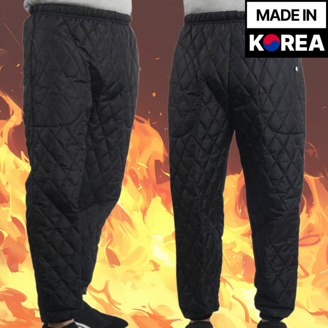 남녀공용 겨울 국민 깔깔이 패딩바지 시보리 검정 솜바지 아웃도어 트레이닝 등산 낚시 골프 야외작업 근무복 방한복