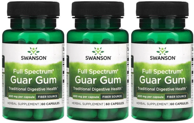 스완슨 구아검 400mg 60캡슐 3병 풀 스팩트럼 Guar Gum, 60정 - 쿠팡
