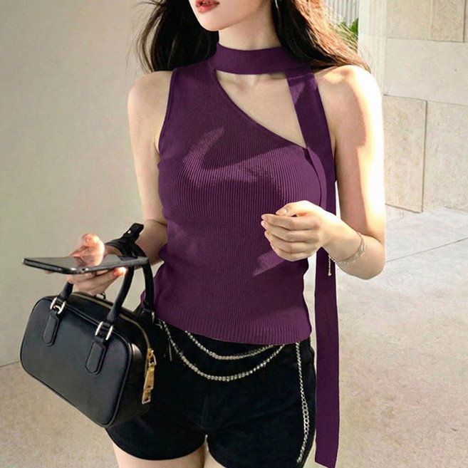 SOSISI 여성 오프숄더 홀복 상의 신상반팔니트 여름용 DR2M260735