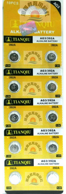 TIANQIU AG3/392A 鹼性鈕扣電池 10顆, 1個