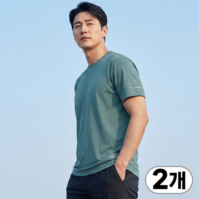1+1 BFL 남성 아이스 냉감 반팔 기능성 흡습속건 쿨론 반팔 티셔츠 242