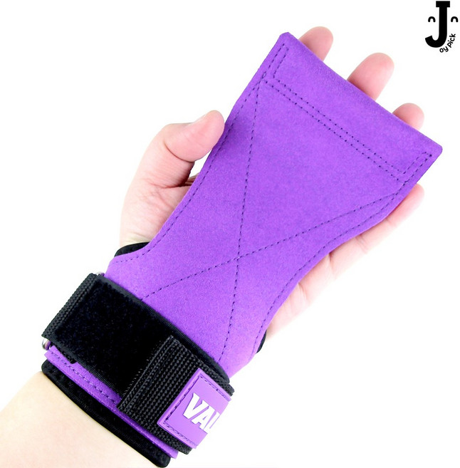 조이픽 천연가죽 헬스 손목 스트랩 풀업 극세사 마이크로파이버 크로스핏 그립, 마이크로파이버 퍼플, 1개