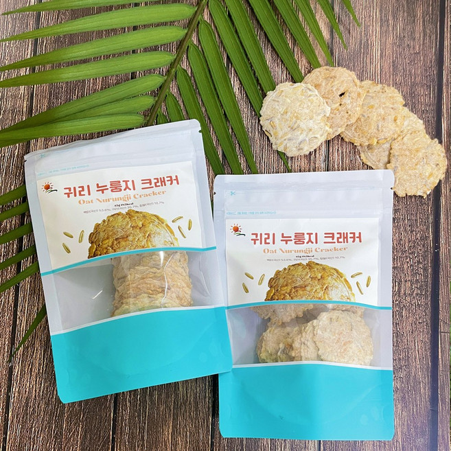 귀리 누룽지 크래커 / 국산 곡물 건강간식 저당 바삭 스낵 어린이 간식 다이어트 간식, 9개, 45g