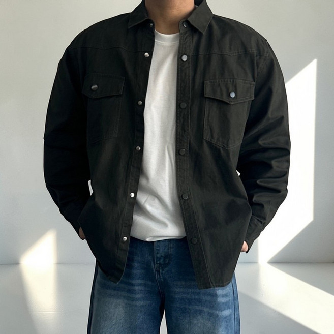 [어깨깡패/주문폭주] 오버핏 탄탄한 트러커 루즈핏 크롭 셔츠 자켓