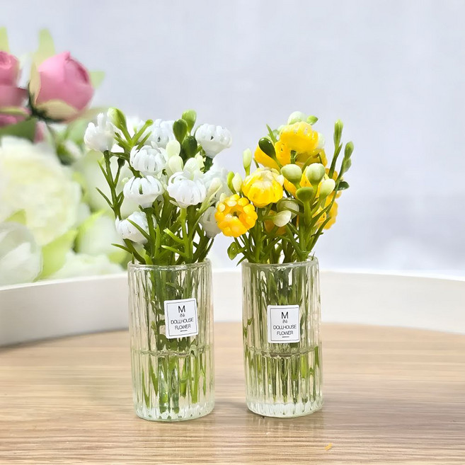 납골당 꾸미기 조화 미니 꽃 화분, 1개, B. 추억 2종 세트