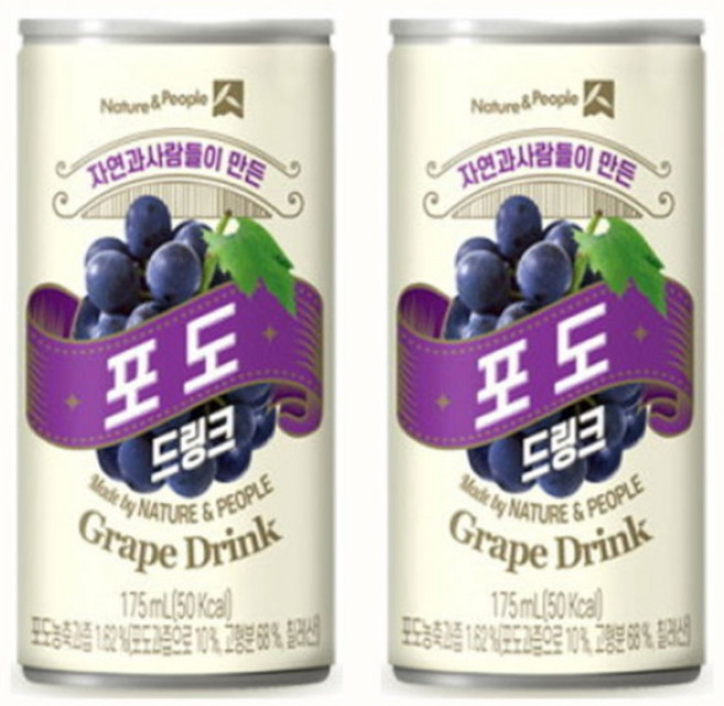 [자연과사람들] 이 만든 포도 드링크 175mlx30캔, 175ml, 90개