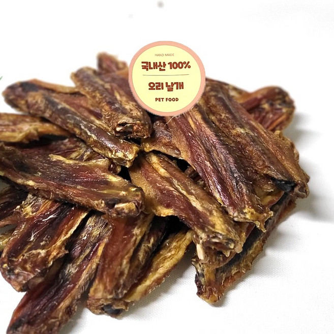 두웃 강아지 오리건조간식 국내산 수제간식 대용량팩, 2개, 500g, 오리날개