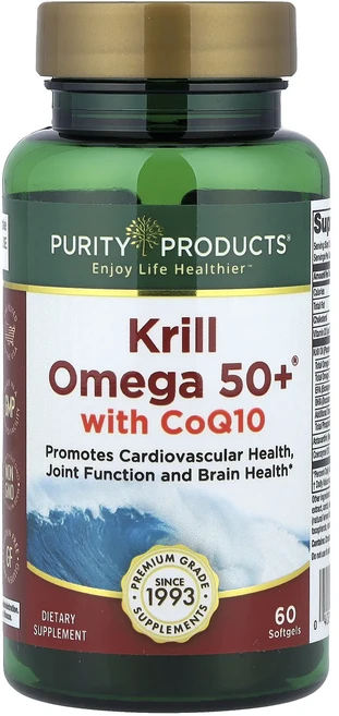 새해 첫좋은선물 Purity Products Krill Omega 50+® CoQ10 함유 소프트젤 60정 제대로 할인합니다, PurityProductsKrillOmega50CoQ1, 1개 - 쿠팡