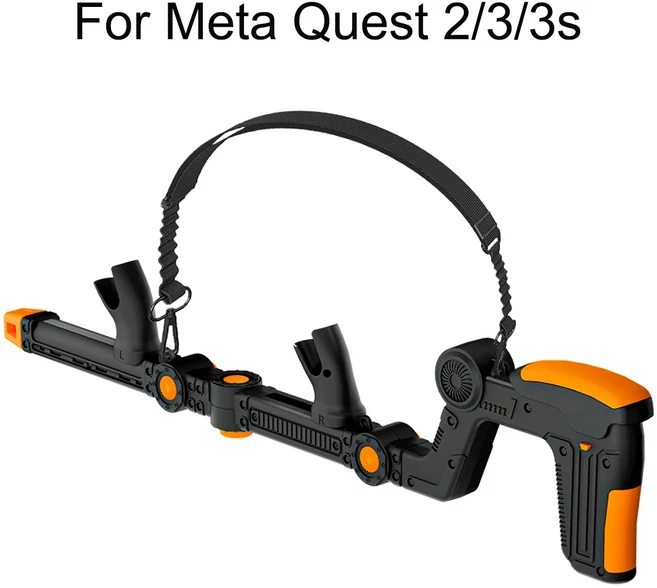 VR 마그네틱 건 스톡 홀더 메타 퀘스트 2/3/3S 슈팅 게임 컨트롤러 그립 확장 액세서리 3/3s용, 02 Black