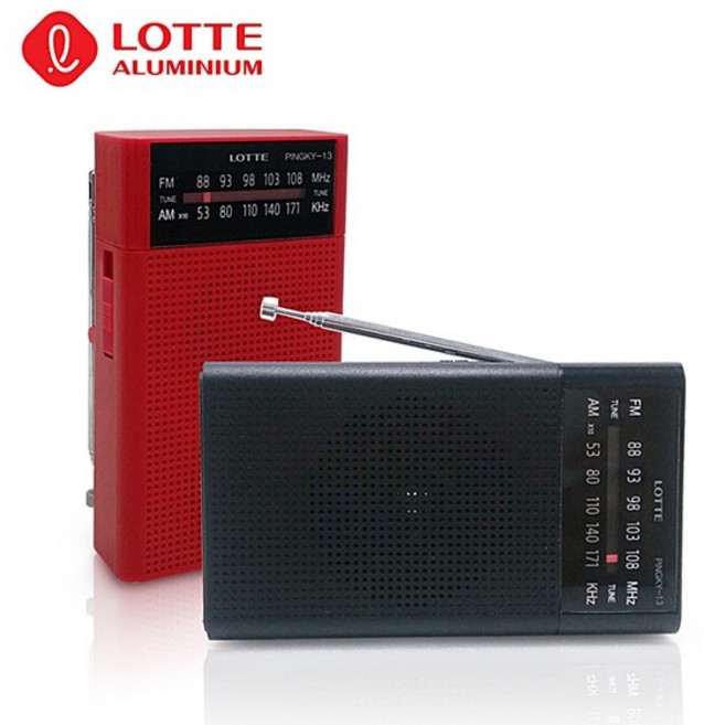 롯데 휴대용라디오 핑키-13 외부스피커 라디오, 롯데 휴대용라디오 핑키-13 [레드]