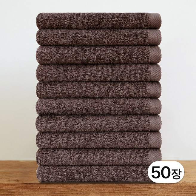 쉬라즈리빙 더소프트 업소용 다용도 미용타월 90g, 50개, 갈색