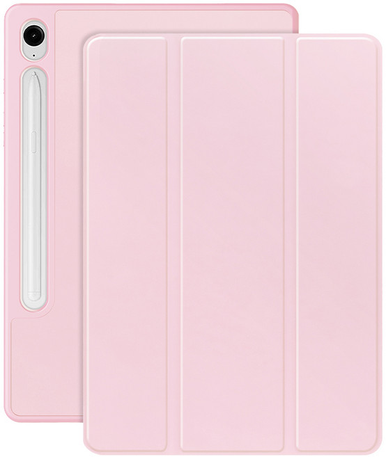갤럭시탭S9 S9+ S9울트라 S9 FE 플러스 호환 S펜수납 스마트 북커버 케이스, S펜수납 케이스-핑크, 1개