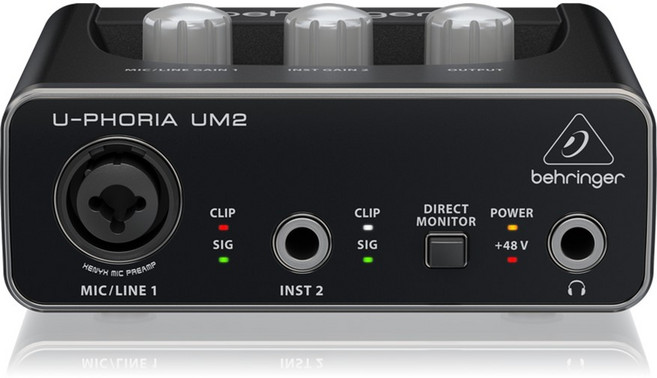 Behringer U-PHORIA UM2 USB 錄音介面 幻象電源 聲卡, 1個