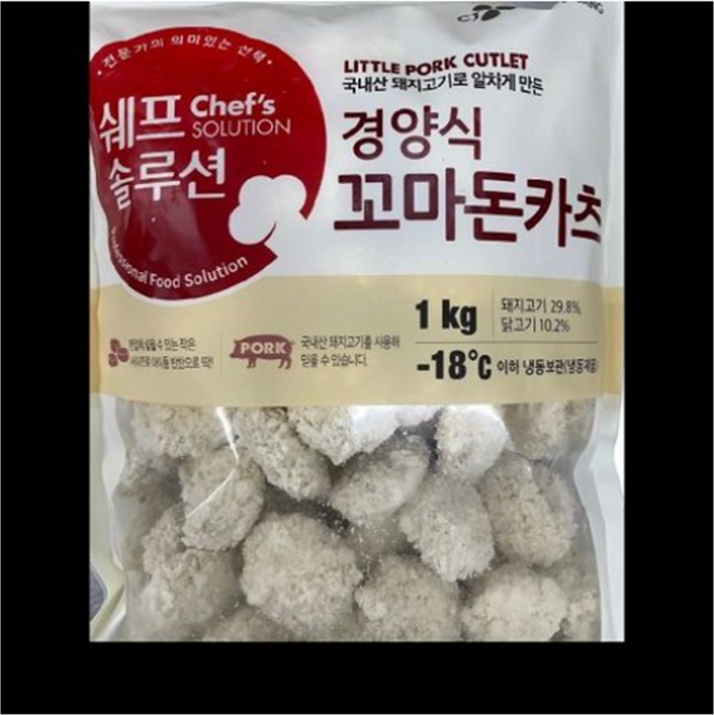CJ제일제당 크레잇 냉동 경양식 꼬마돈카츠 1kg, 1개