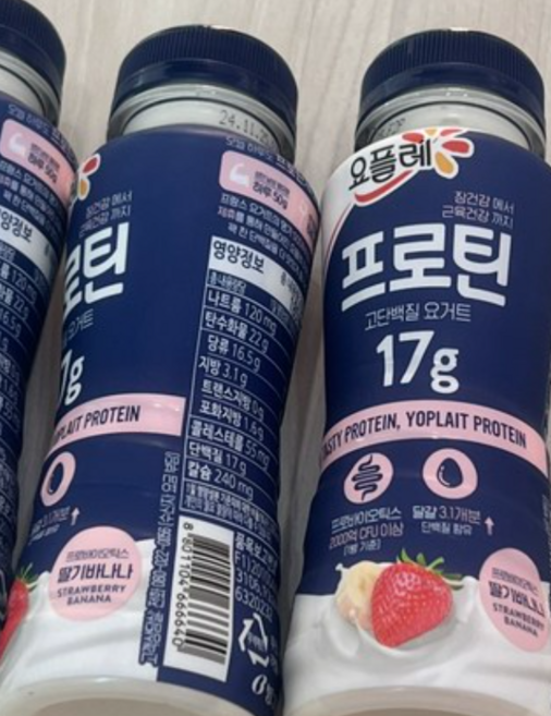 우리에프엔비 요플레 프로틴 딸기바나나 마시는 요플레, 4개, 210ml