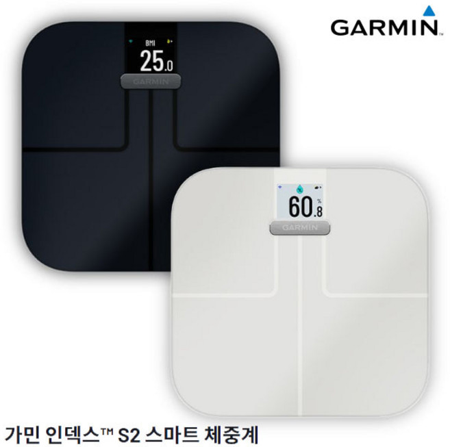 Garmin 가민 스마트속도계 Index S2 Smart Scale 체지방 골격근, 블랙