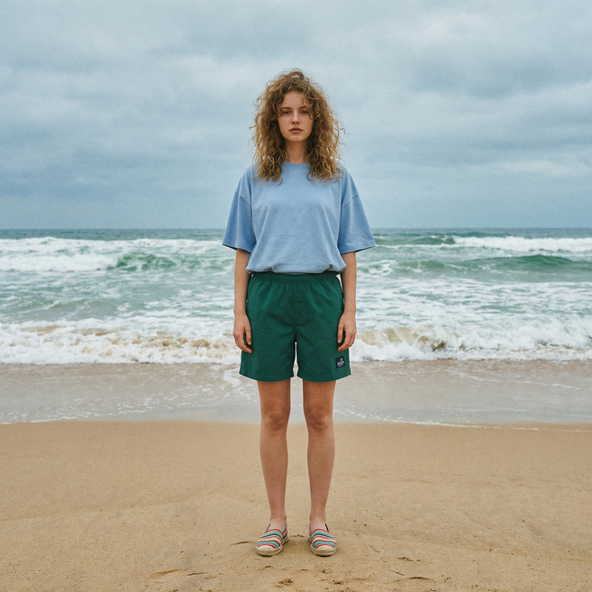 HALOPICK 남여공용 가벼운 밴딩 반바지 비치웨어 팬츠