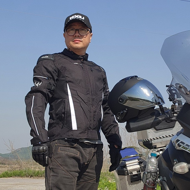 NJBmoto 3계절용 매쉬자켓 오토바이 스쿠터 바이크 잠바 라이딩 점퍼, 블랙