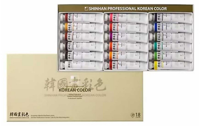 더플랜 한국화물감 18색 20ml 박스20개입 컬러