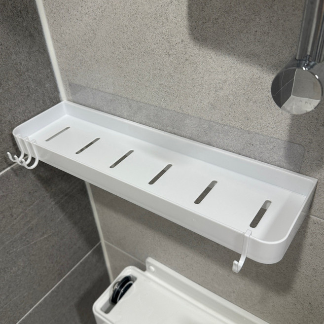 루센트마켓 대용량 거치가능 욕실선반, 화이트, 1개