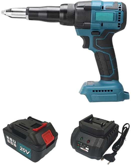 RVT 충전 리벳건+세기4.0(배터리+충전기) 세트 RD-RVT 리베트 알루미늄 무선 전동 마끼다 호환, 1개