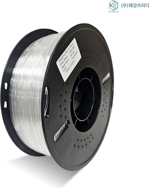 고품질 국산 PETG 필라멘트 1kg/1.75m 3D프린터용 뱀부랩 재료, 투명