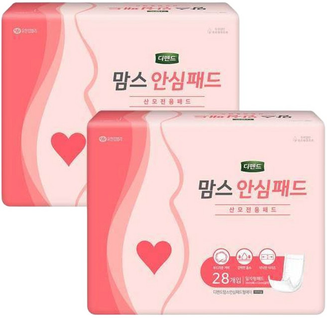 (총56매) 디펜드 맘스 안심패드 28개입X2팩/성인용기저귀/산후조리용, FREE(onesize), 28개입, 2박스