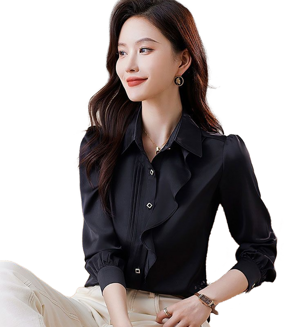 셀럽당 분위기 셔츠 여성 긴팔 춘추 셔츠