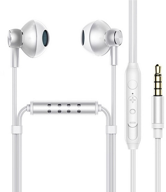 실속형 유선 이어폰 마이크 내장 3.5mm 줄이어폰 PC/방송용 턱고정마이크 자웃자, 흰색