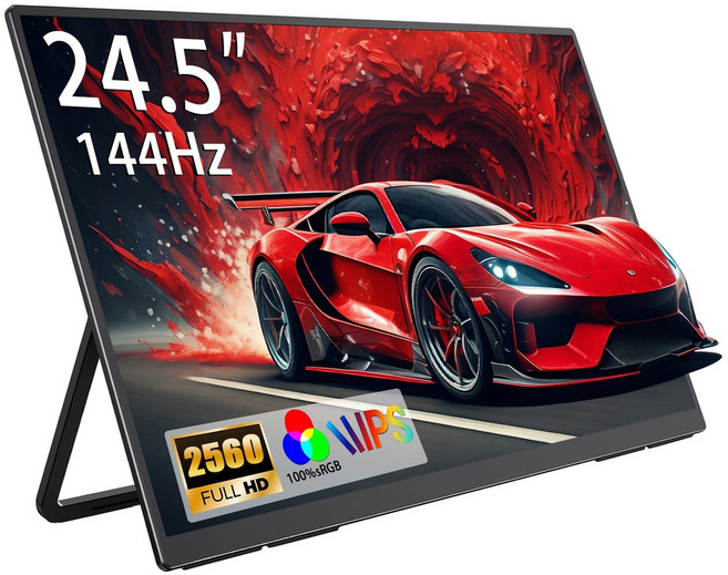 콘솔 악세사리AHXJKA 24.5인치 휴대용 게이밍 모니터 2560x1440 HDR 대형 디스플레이 178 ° 노트북 PS5 스, 옵션03) 24.5Inch 144Hz 2560P, 옵션02) JP 플러그