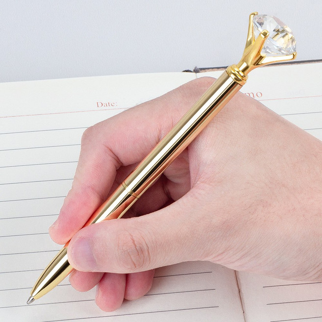 샤이니 큐빅 보석 볼펜 다이아 보석펜 판촉물 학생 선물, 1개, 실버