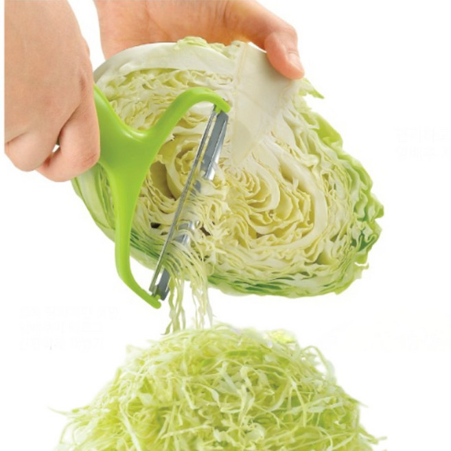 양배추칼 사선형와이드 양배추슬라이서 만능 채칼 양배추채썰기 양배추필러, 1개, 그린