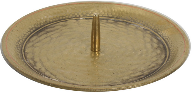 데코스토리 낮은 촛대 큰초받침 캔들 홀더 티라이트홀더, 앤틱골드