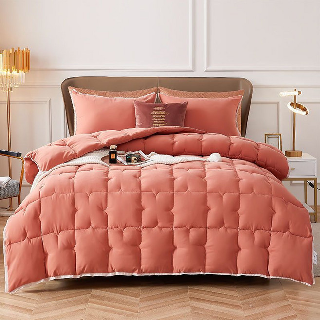 겨울 구스이불 사계절 구스이불 보온 쇄온 거위털이불 호텔이불 구스다운 이불 3000g, 오렌지