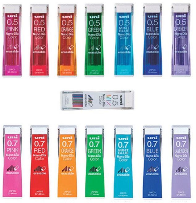 유니 칼라 샤프심, 0.7mm 레드