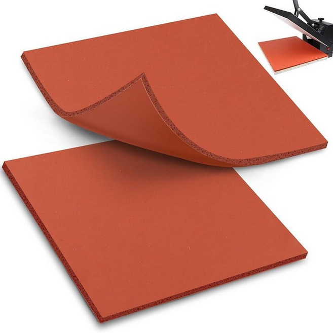 UNIFAMILY 2 Pack Heat Press Mat 15x15IN 실리콘 Pad Gray Washable Double-Sided for Heating Vinyl HTV, Red