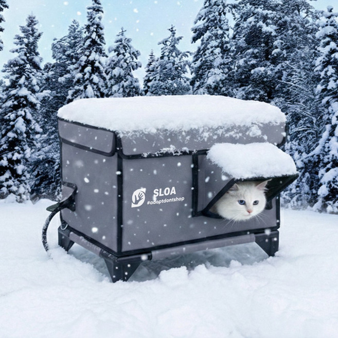 스로아 하우스 길고양이집 야외 실외 고양이겨울집 숨숨, 1개