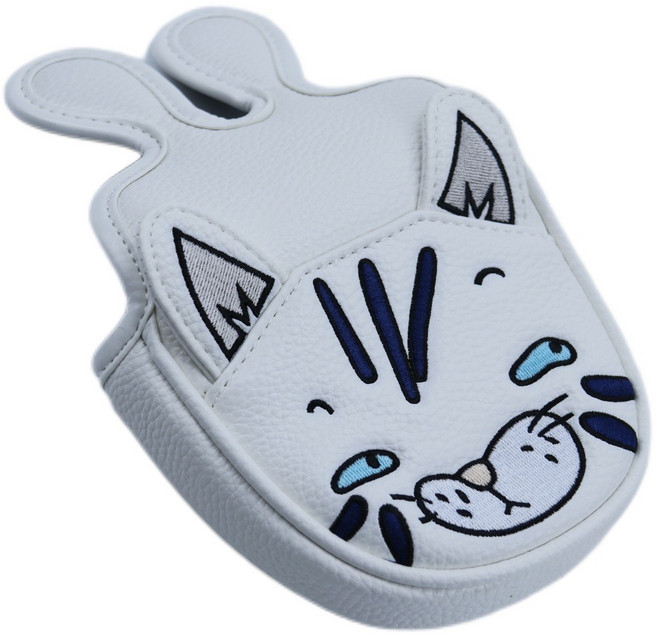 토토로 고양이 골프 퍼터 커버 말렛 제로토크 마그네틱 잠금, 1개, 화이트캣