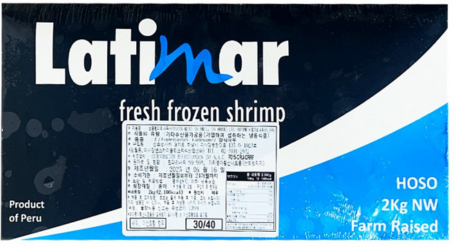흰다리새우 30/40, 1개, 2kg