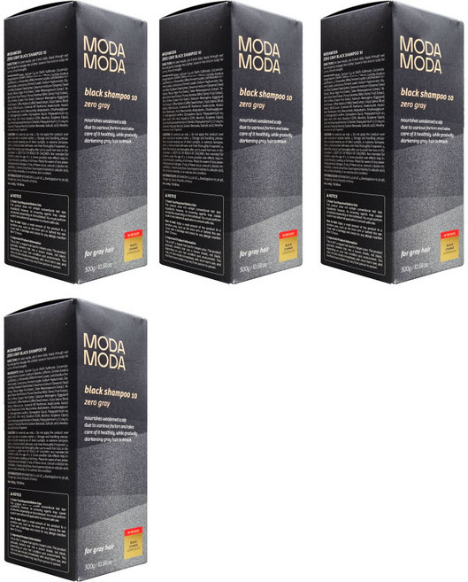 모다모다 제로 그레이 블랙 샴푸 10, 4개, 300g