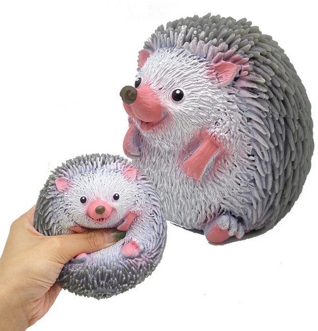 미칠것 같은 귀여움 회색 고슴도치 말랑이 인형, 1개
