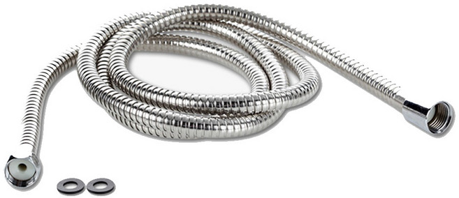 키친9단 메탈 샤워호스 샤워줄, 실버, 2m